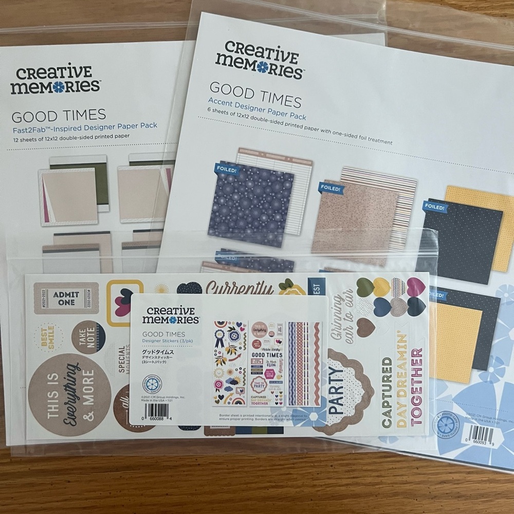 Creative Memories Good Times Designer Packs and stickers - new
